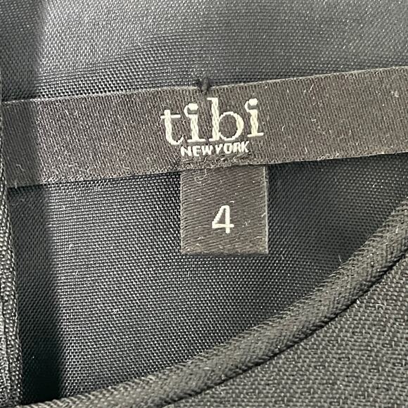 Tibi Open Back Peplum Dress Black 4 - Picture 13 of 14